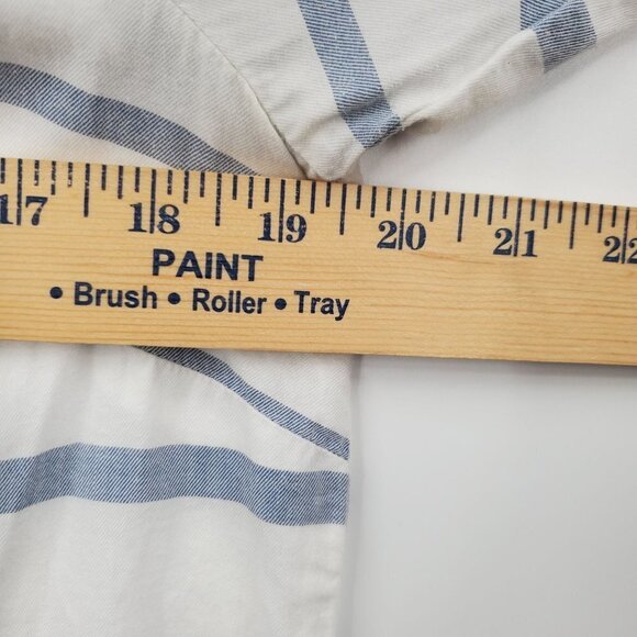 J. Jill Striped Long Sleeve Tunic Blouse Oversize Button Up Cotton Small Womens - Picture 9 of 10